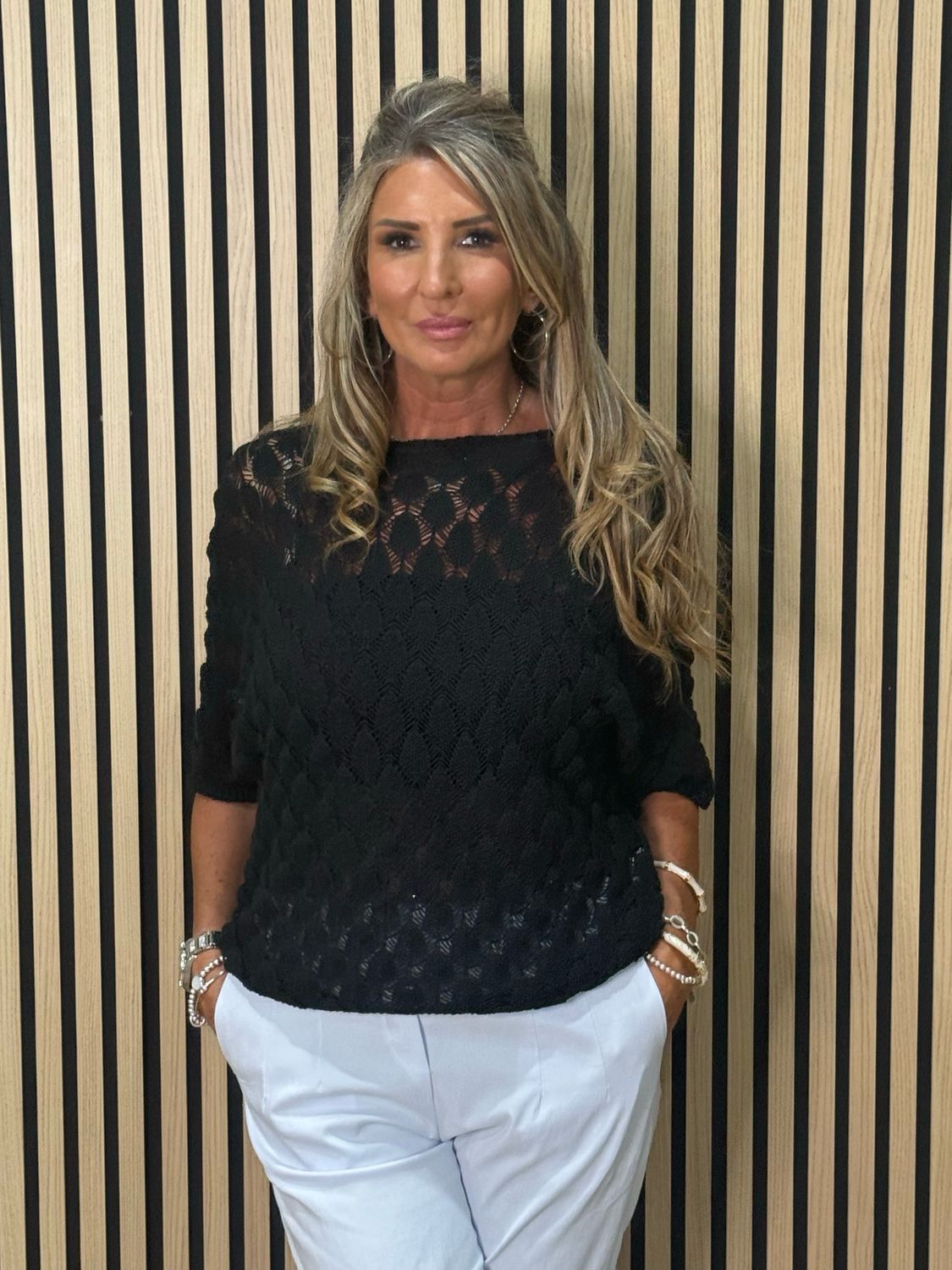 Textured Knit Jumper - Black