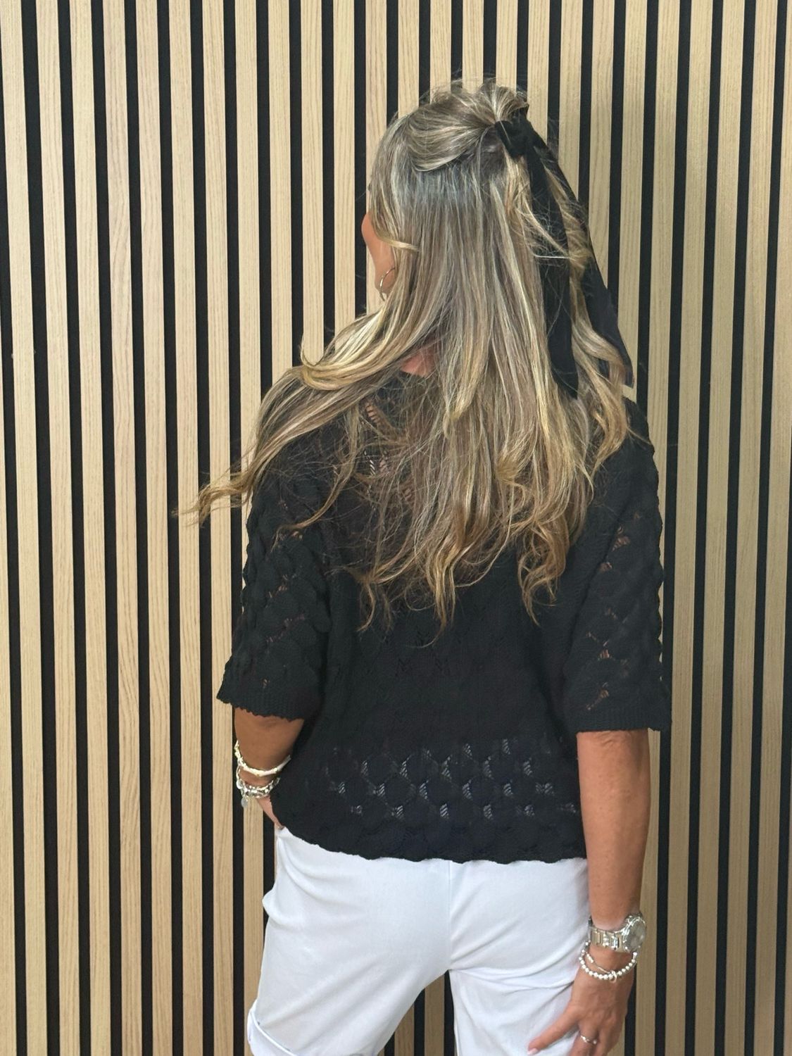 Textured Knit Jumper - Black