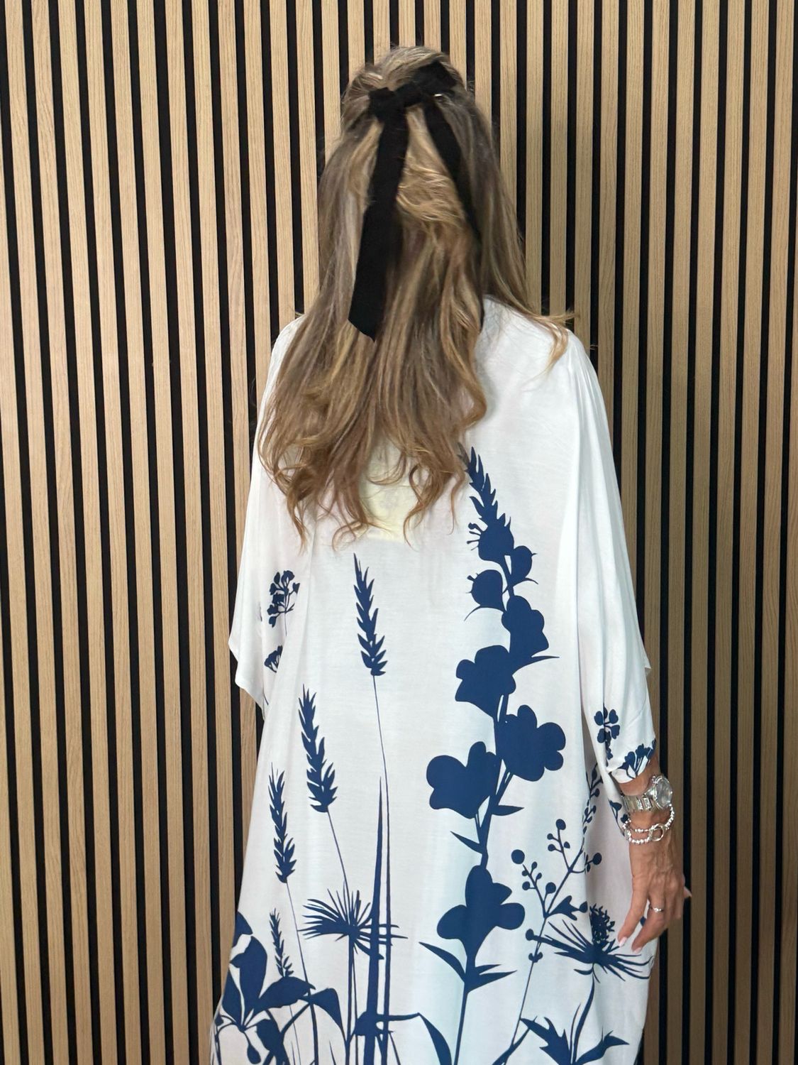 Botanical Print Kaftan - Navy