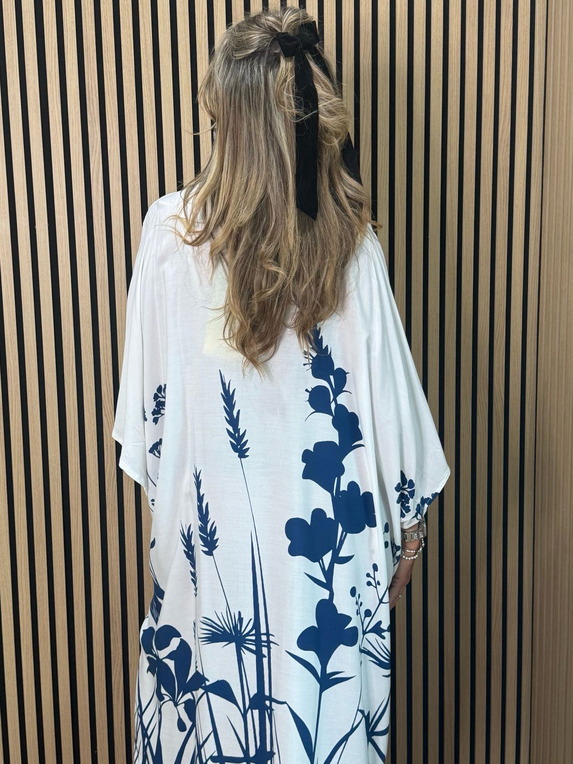 Botanical Print Kaftan - Navy
