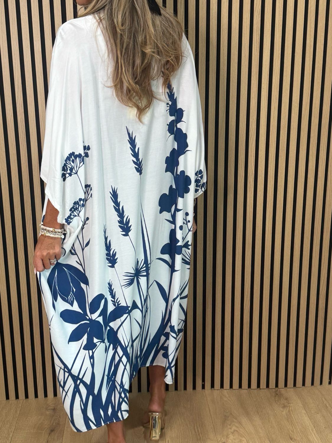 Botanical Print Kaftan - Navy