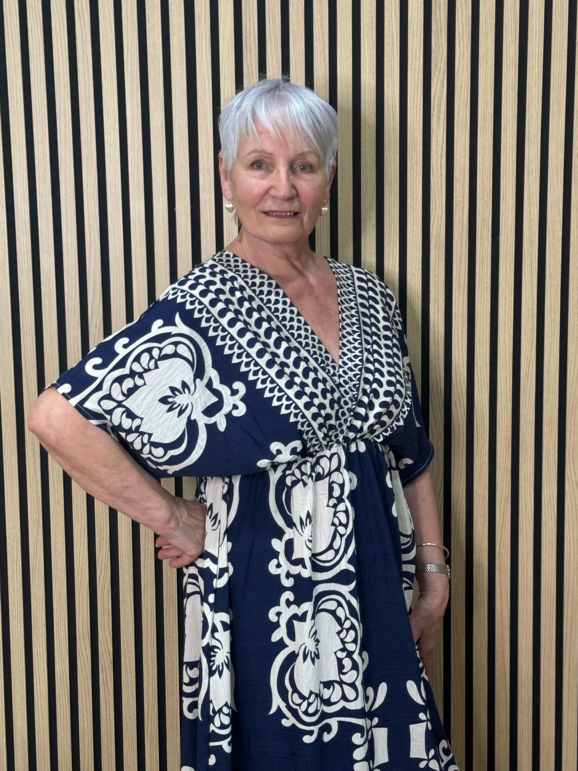 Floaty Midi Dress - Navy