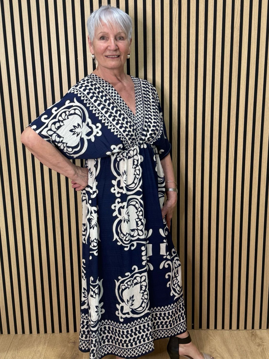 Floaty Midi Dress - Navy