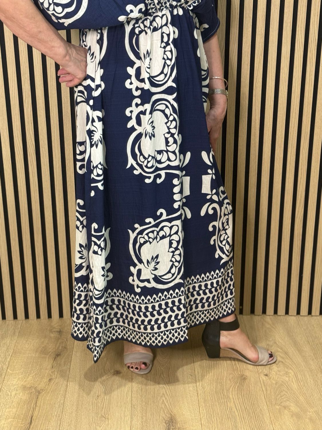 Floaty Midi Dress - Navy