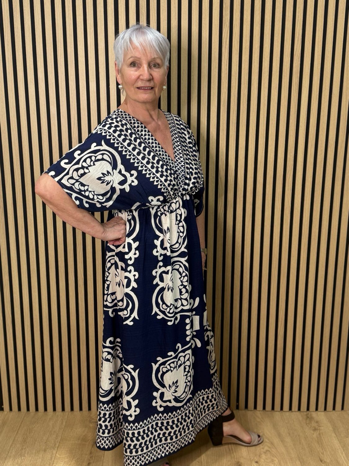 Floaty Midi Dress - Navy