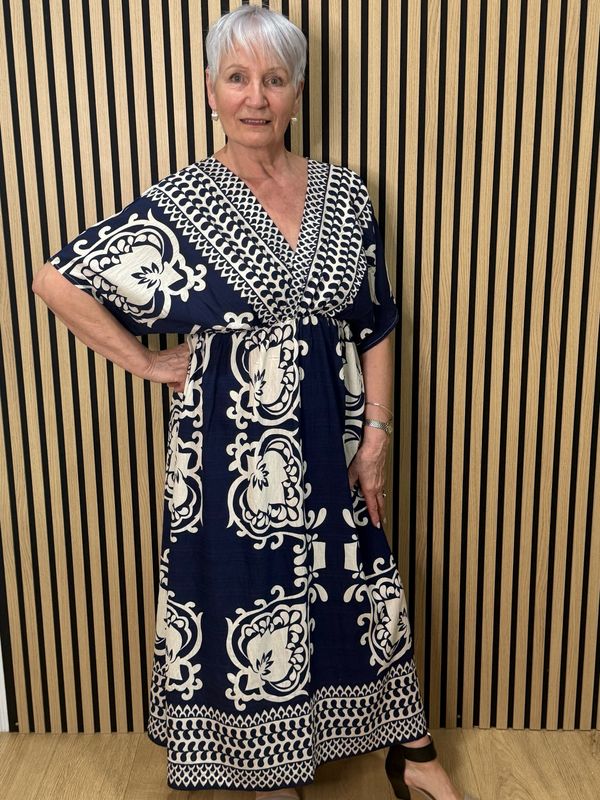 Floaty Midi Dress - Navy