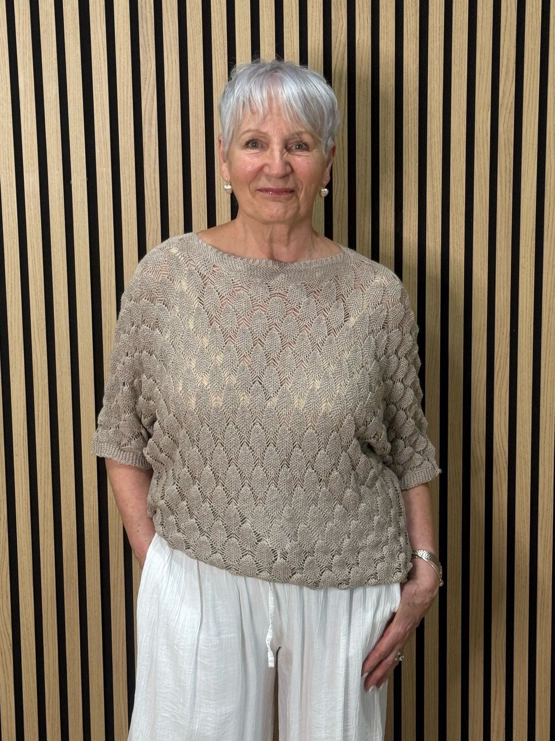 Textured Knit Jumper - Taupe