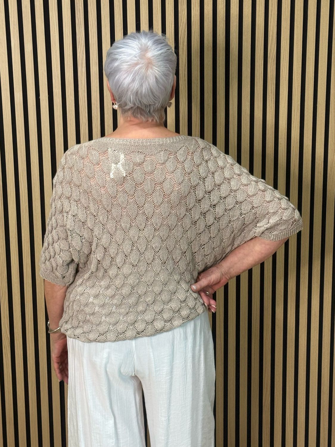 Textured Knit Jumper - Taupe