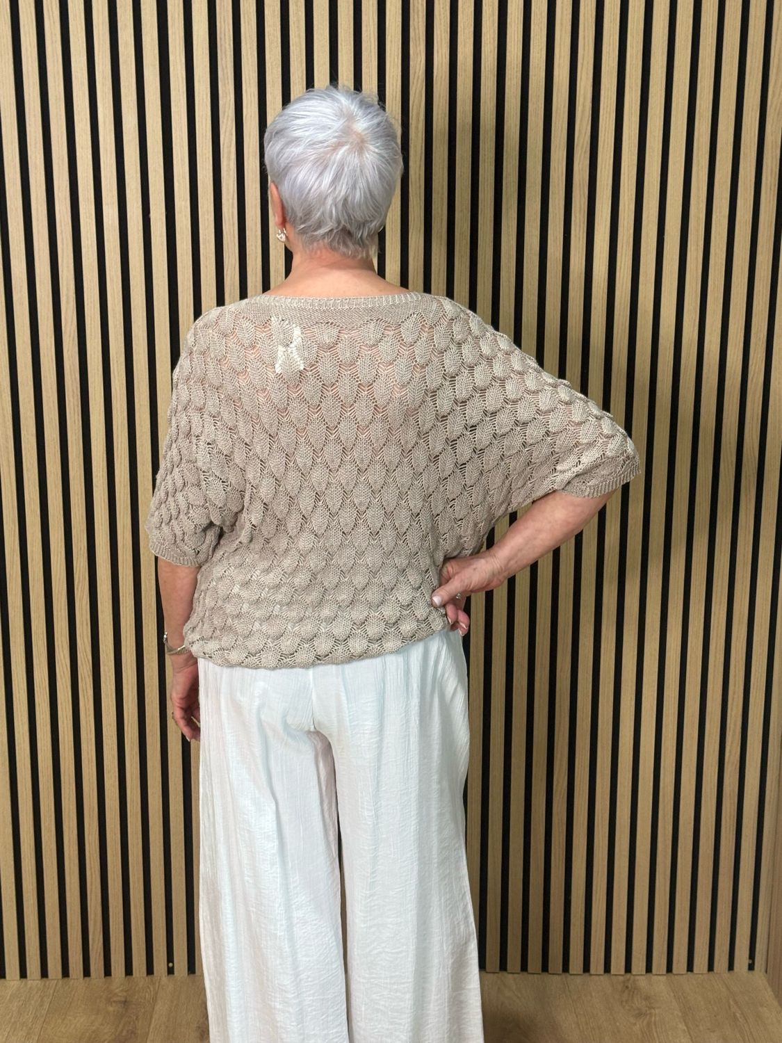 Textured Knit Jumper - Taupe