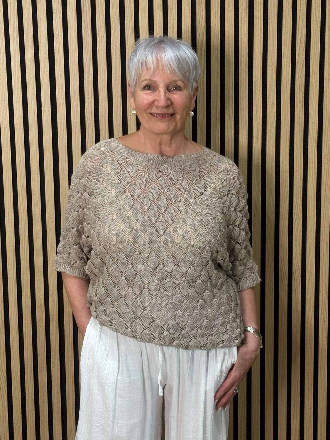 Textured Knit Jumper - Taupe