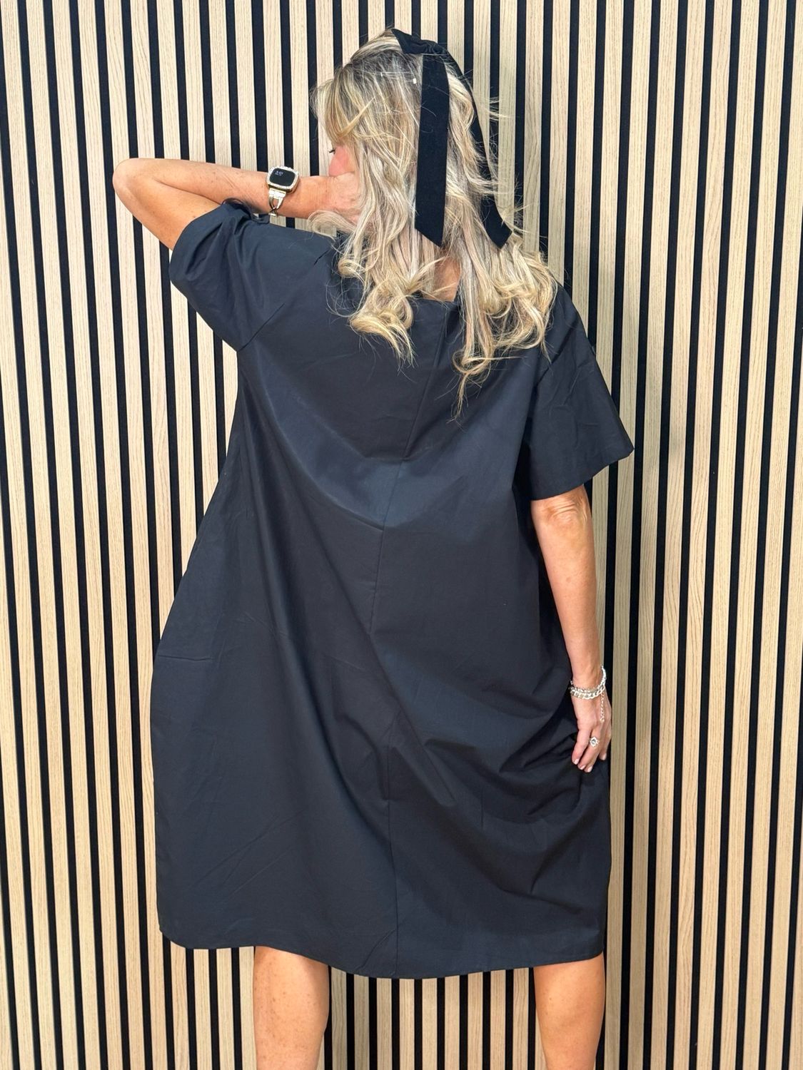 Statement Bloom Cotton Dress - Black/Pink