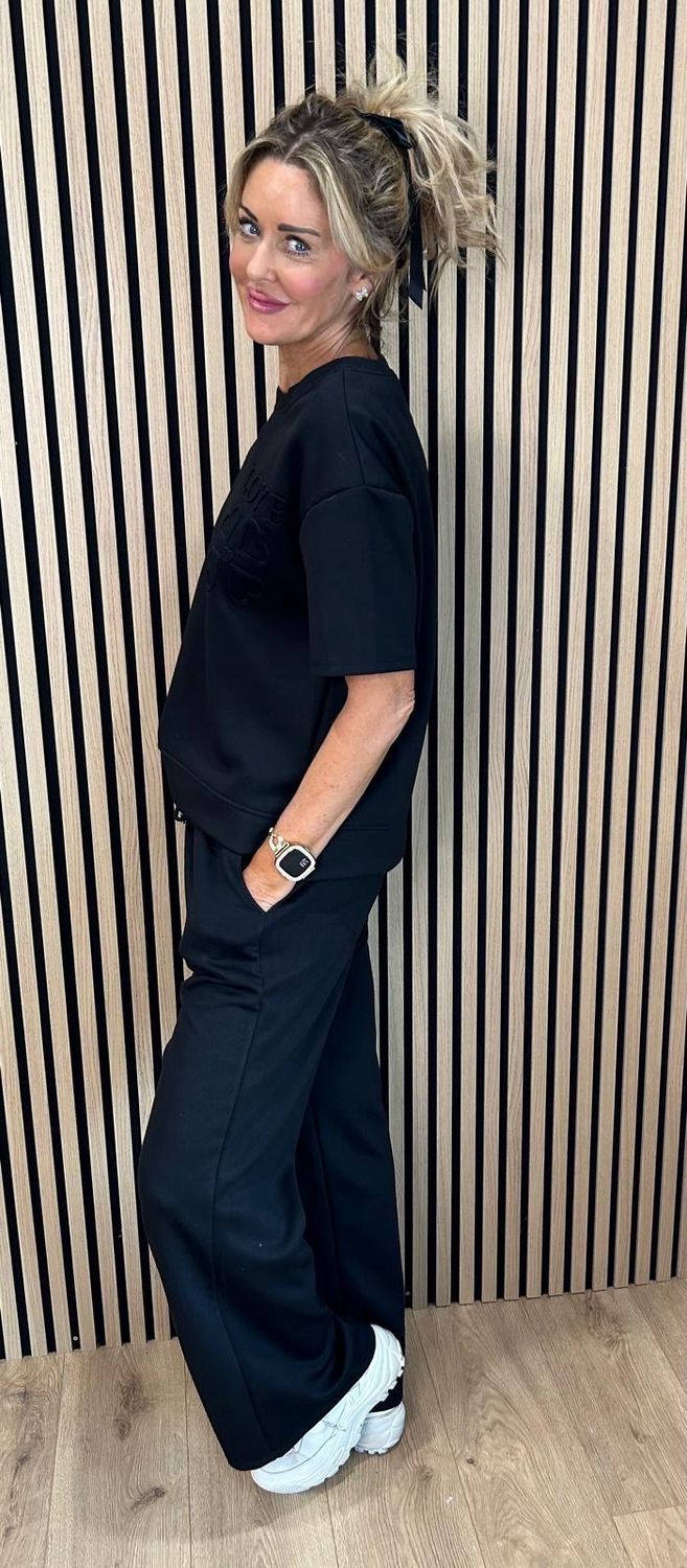 Love Lounge Co-Ord Set - Black