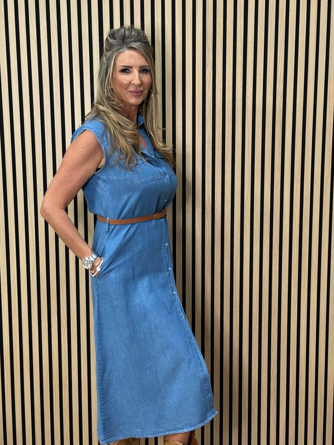 Sleeveless Denim Dress - Dark Denim