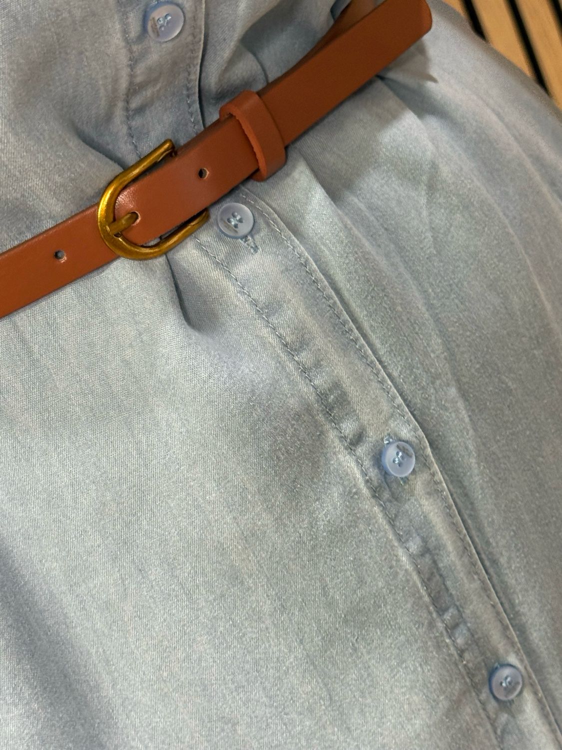 Sleeveless Denim Dress - Light Denim