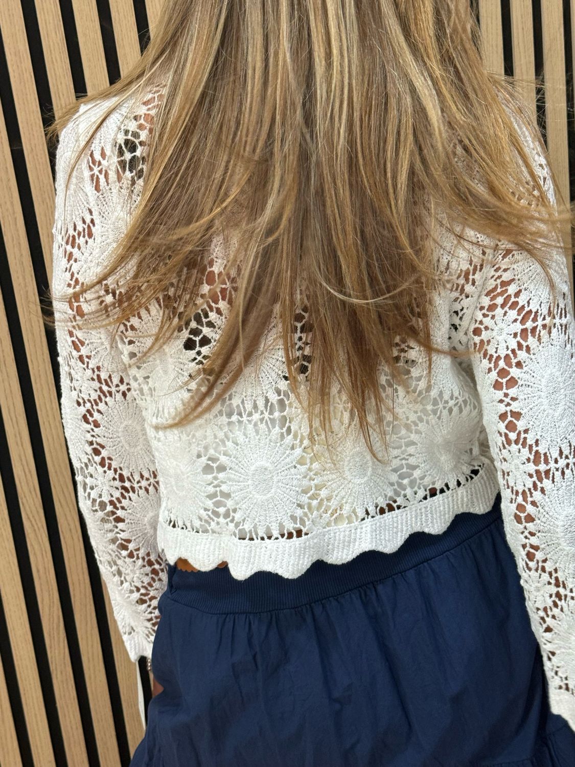 Broderie Panel Maxi Skirt - Navy