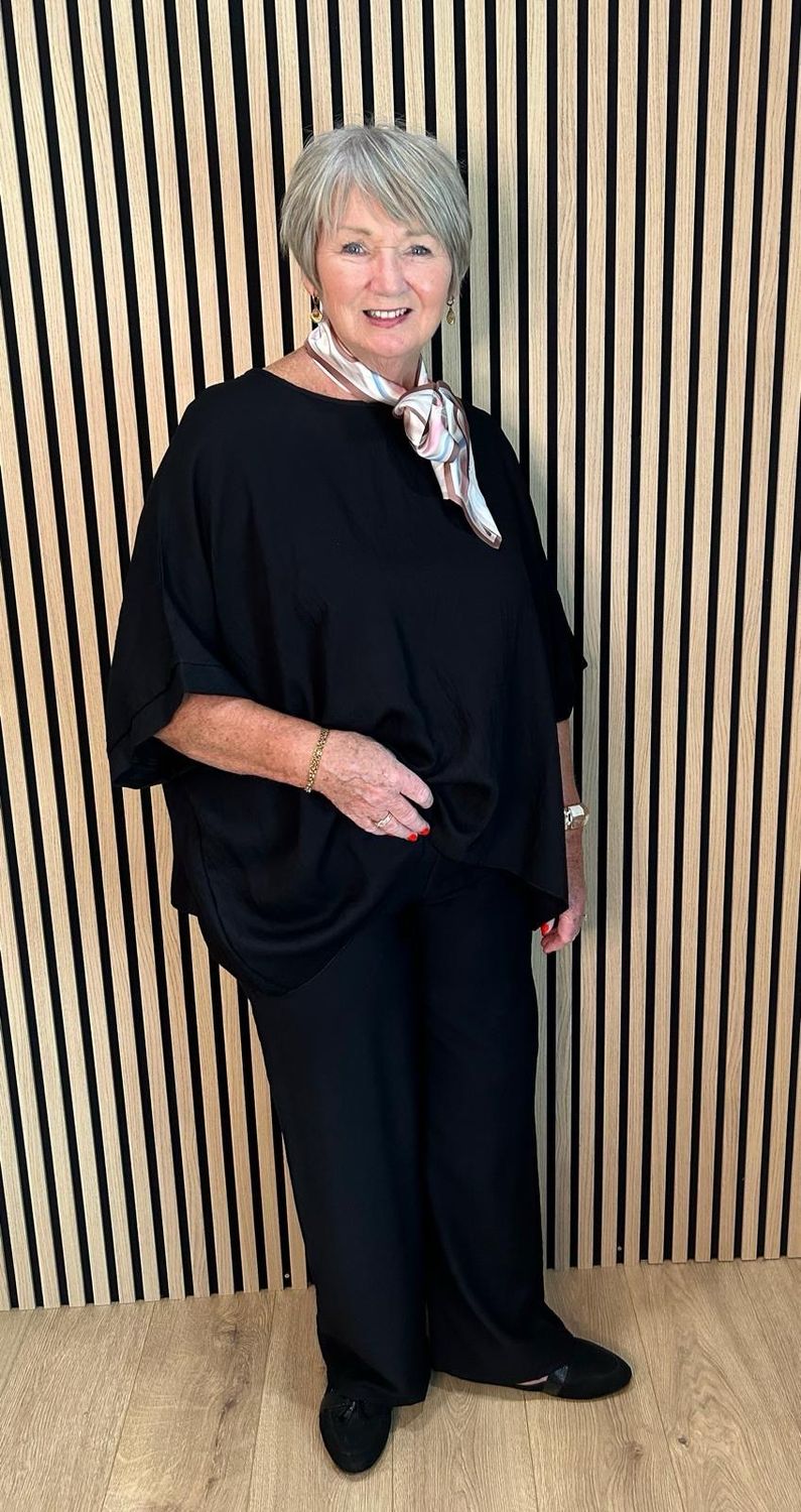 Relaxed Fit Trouser Suit Set - Black