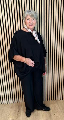 Relaxed Fit Trouser Suit Set - Black