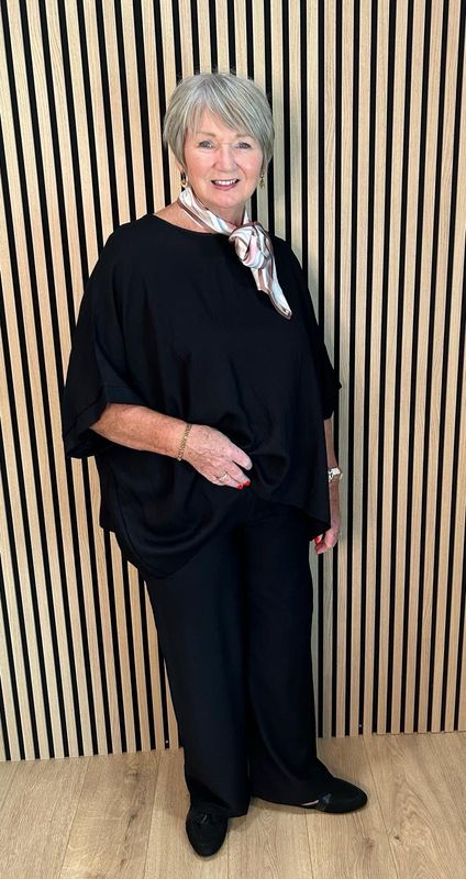 Relaxed Fit Trouser Suit Set - Black