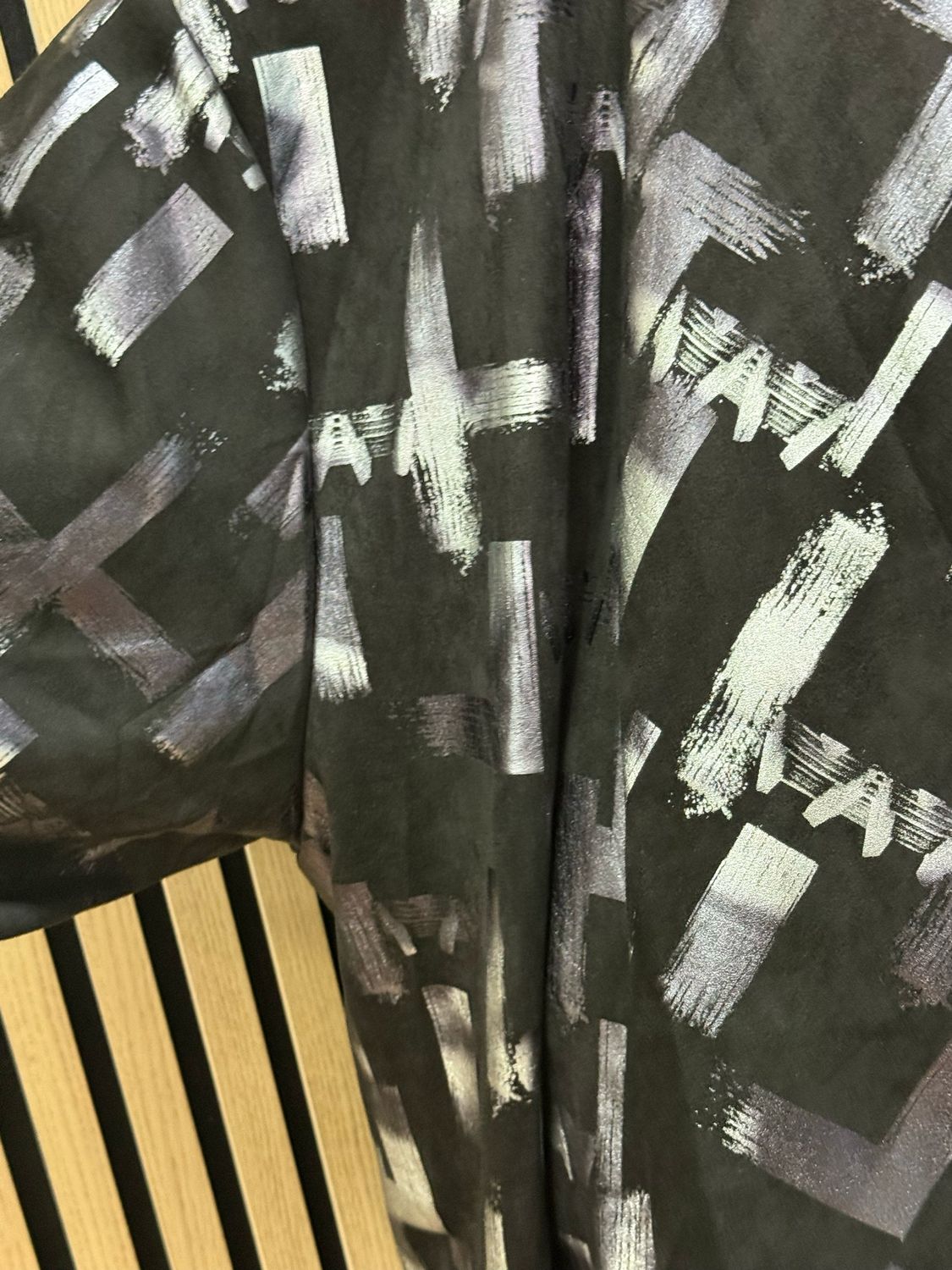 Abstract Print Oversized Jacket - Black/Silver
