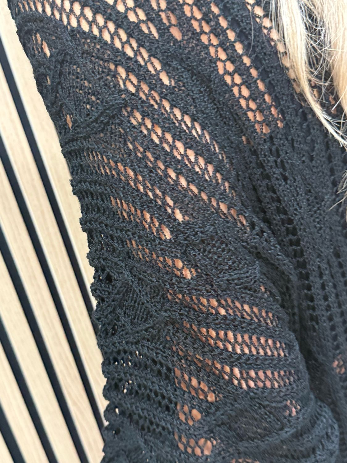 Lightweight Open Knit Jumper - Black