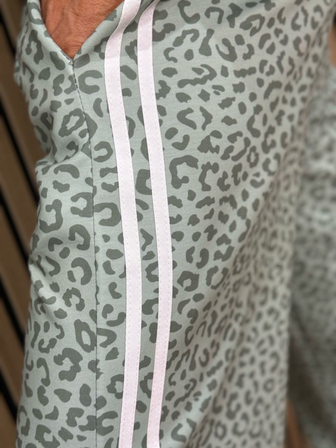 Leopard Print Lounge Set - Mint