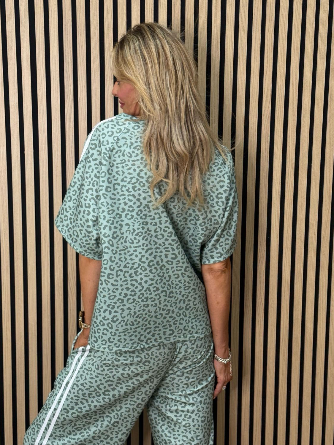 Leopard Print Lounge Set - Mint