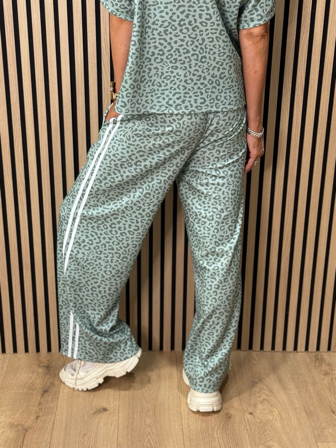 Leopard Print Lounge Set - Mint