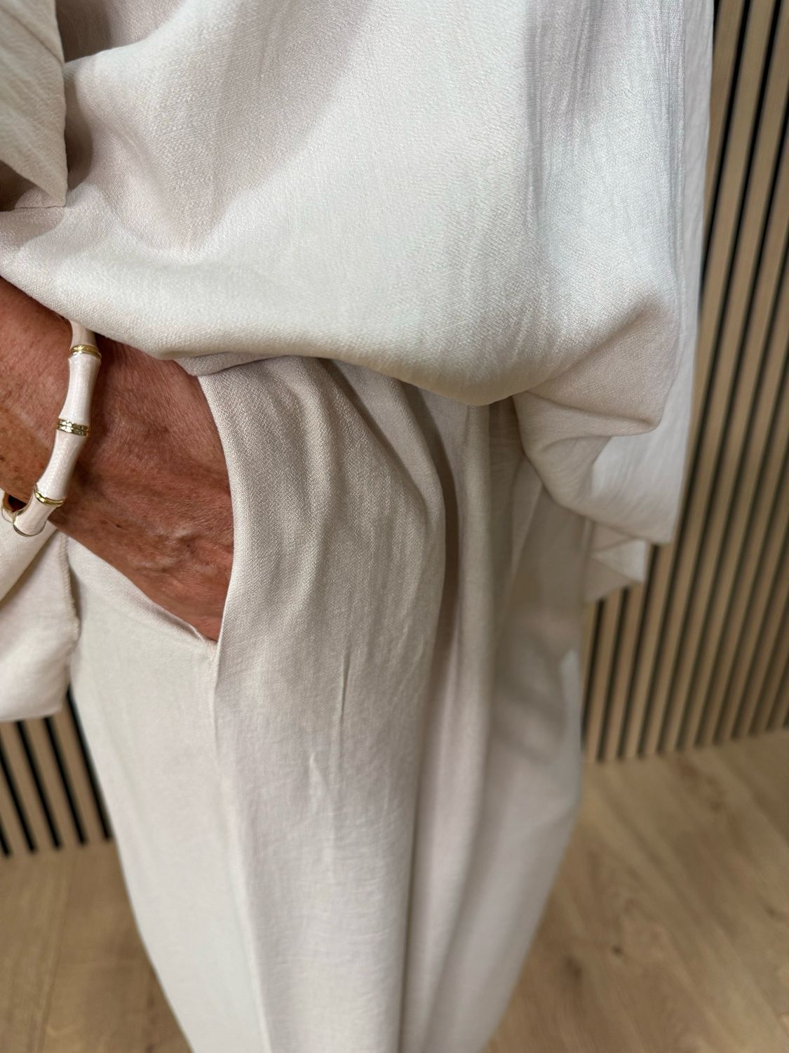 Relaxed Fit Trouser Suit Set - Stone