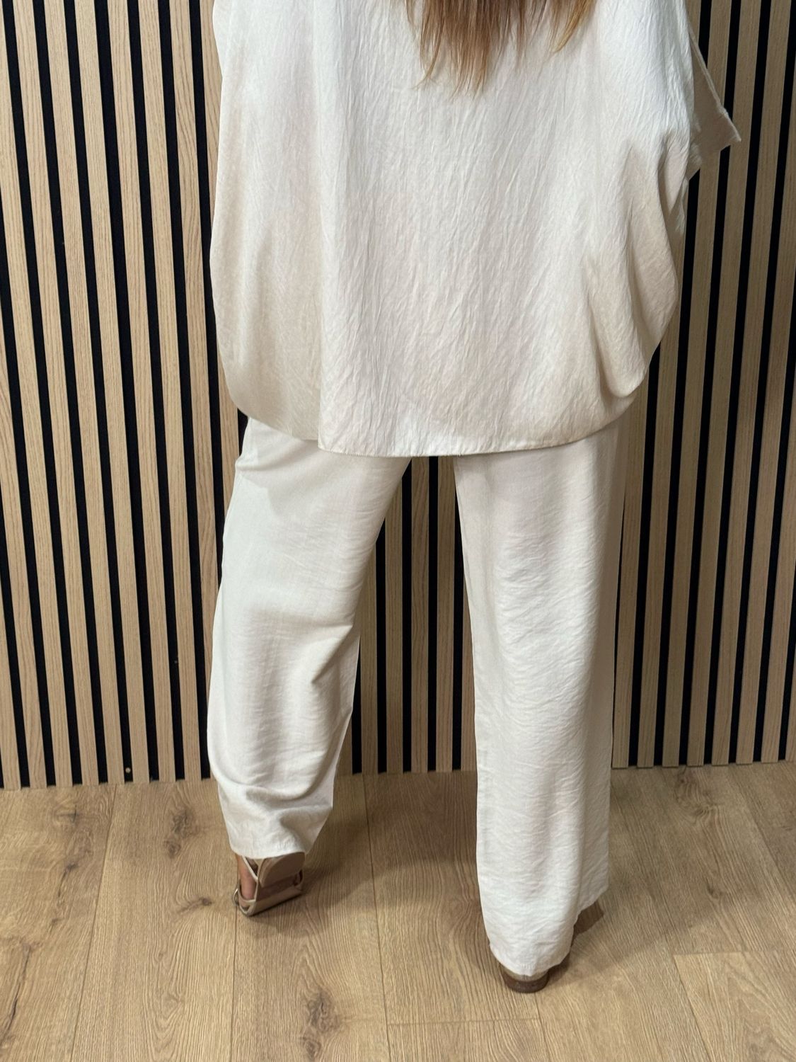 Relaxed Fit Trouser Suit Set - Stone