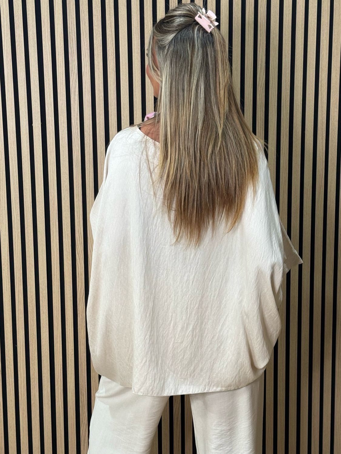 Relaxed Fit Trouser Suit Set - Stone