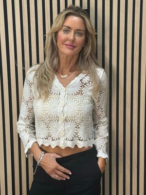 Crochet Button Cardigan - Cream