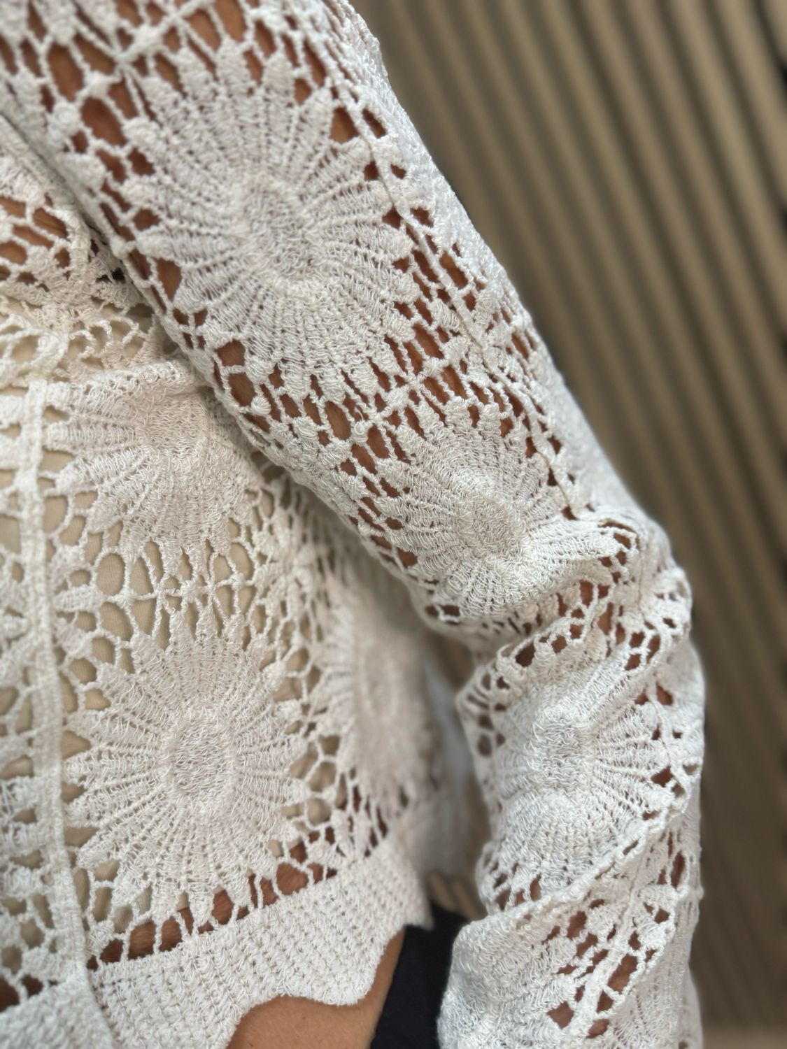 Crochet Button Cardigan - Cream