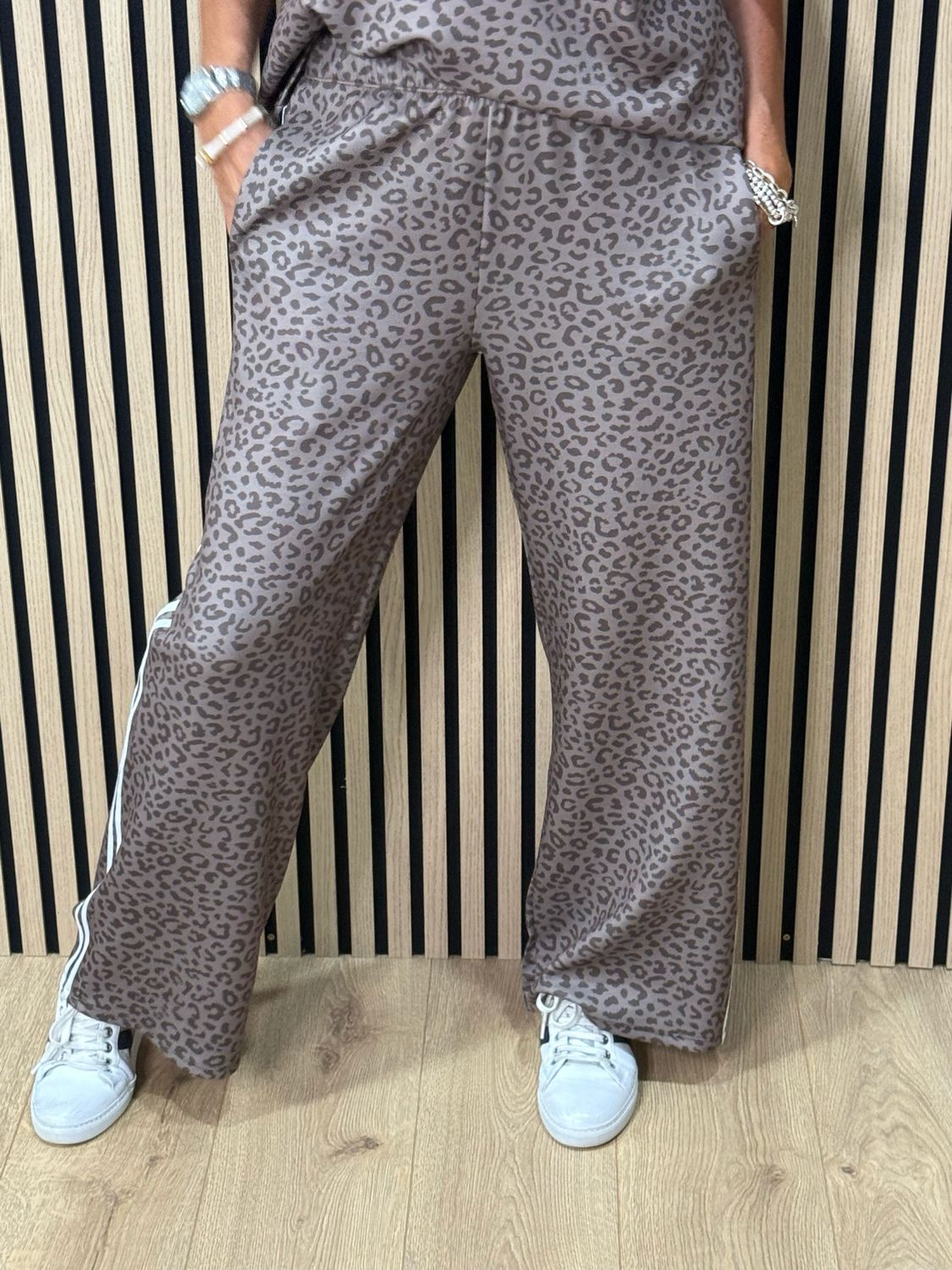 Leopard Print Lounge Set - Taupe
