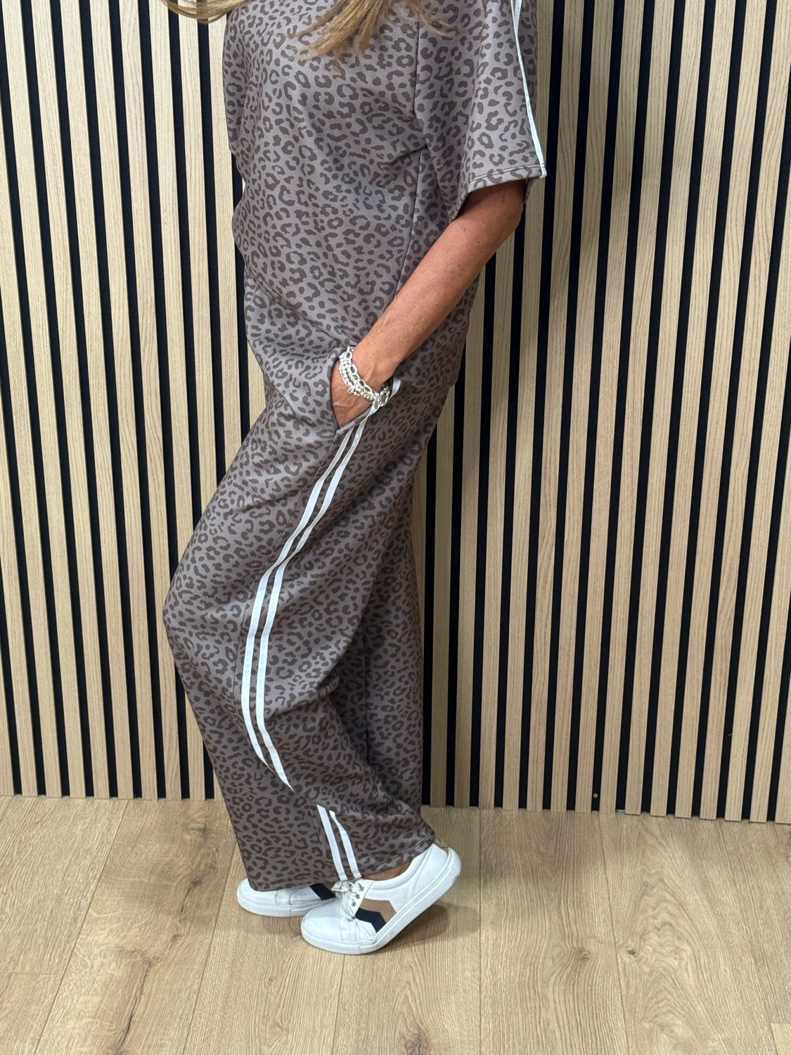 Leopard Print Lounge Set - Taupe