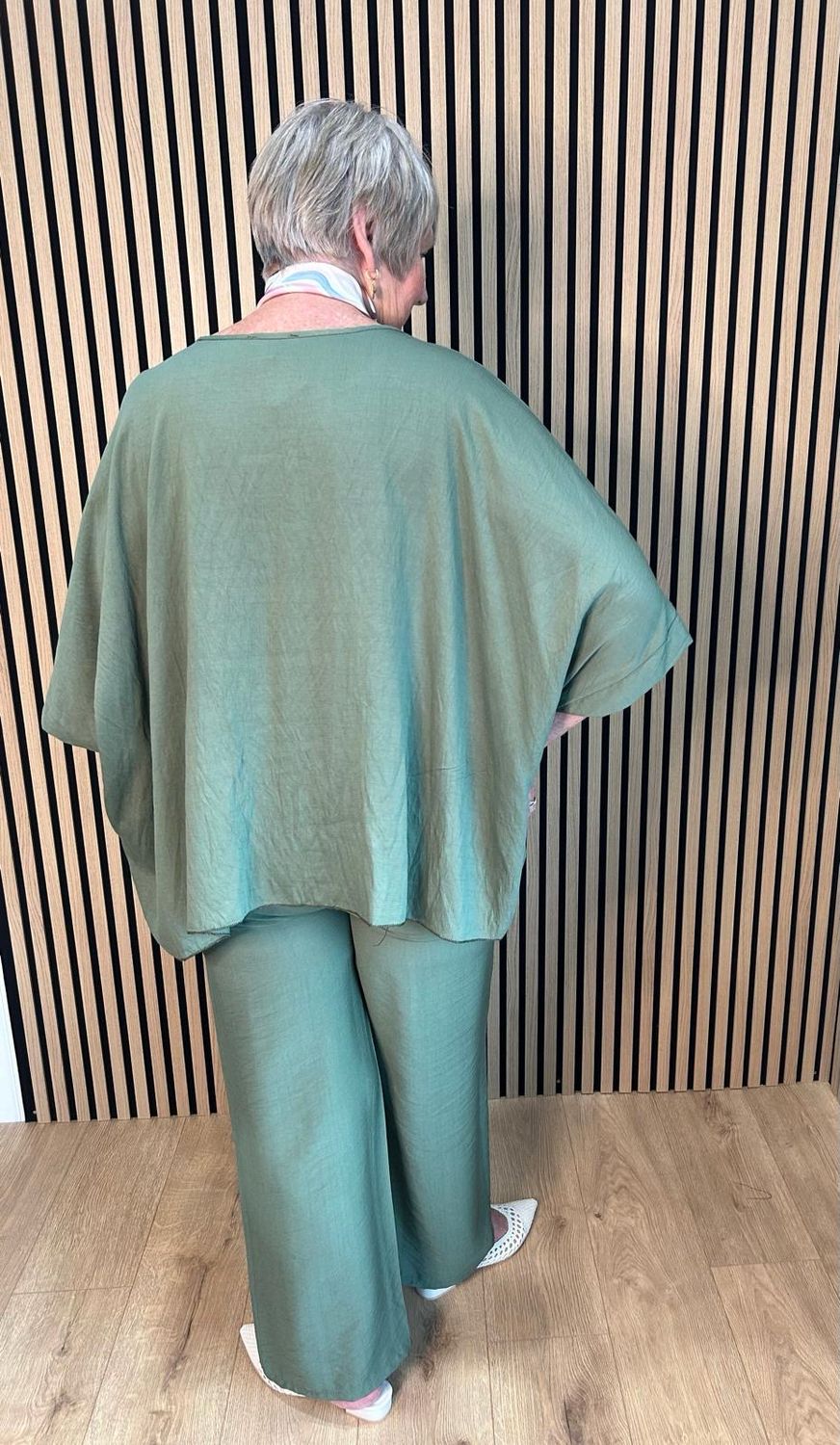 Relaxed Fit Trouser Suit Set - Khaki