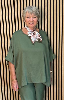 Relaxed Fit Trouser Suit Set - Khaki