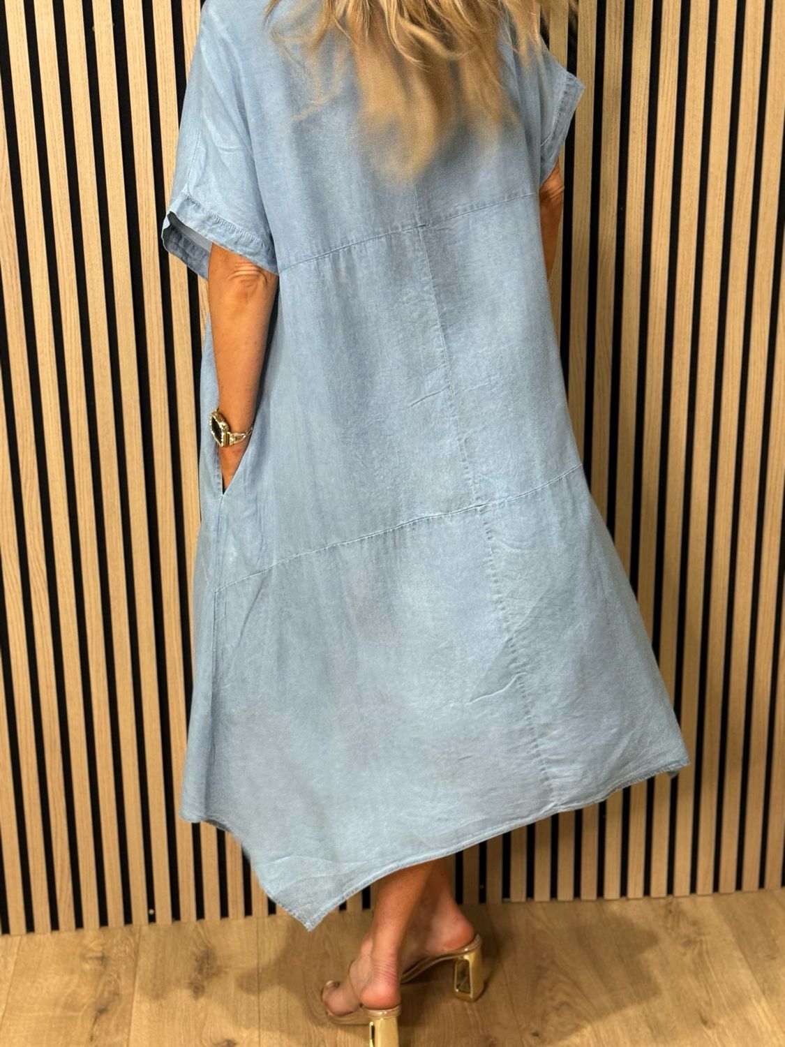 Oversized Denim Midi Dress - Light denim