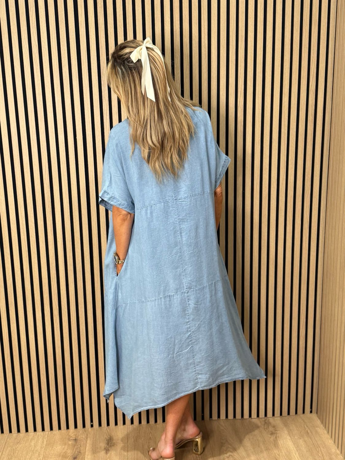 Oversized Denim Midi Dress - Light denim