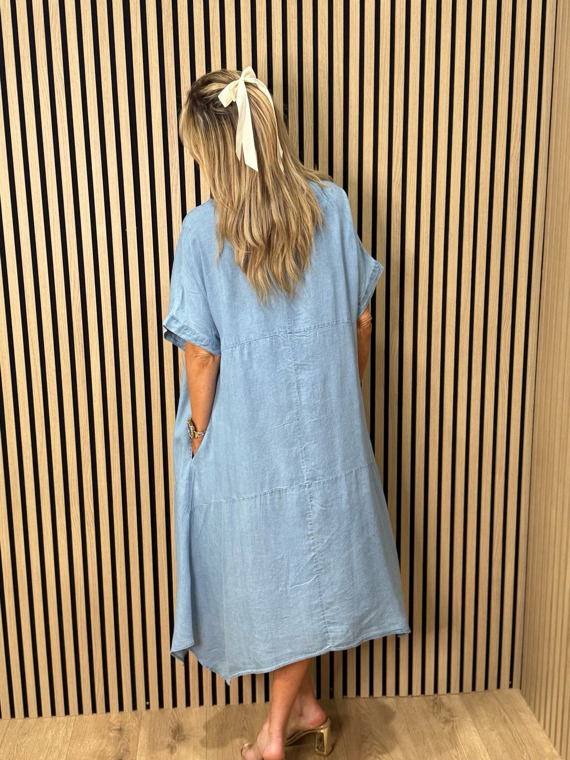 Oversized Denim Midi Dress - Light denim