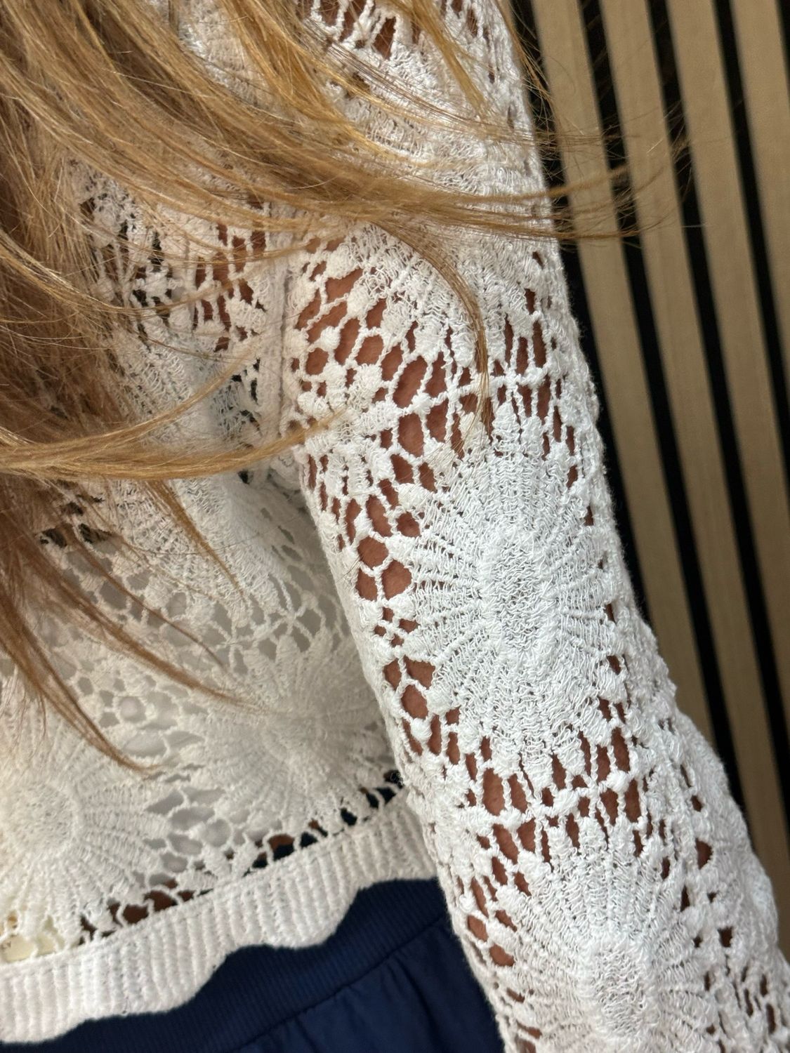 Crochet Button Cardigan White