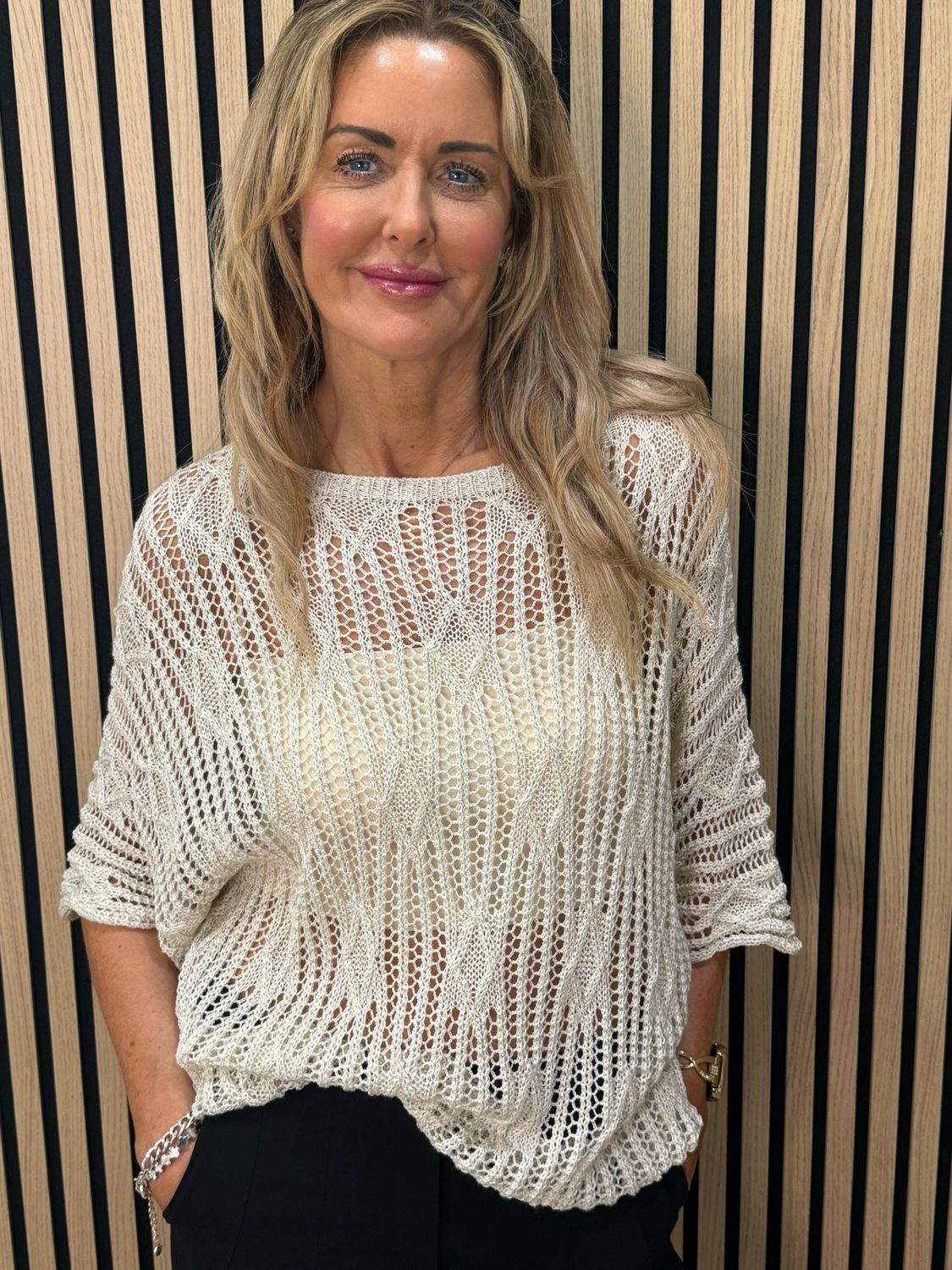 Lightweight Open Knit Jumper - Cream