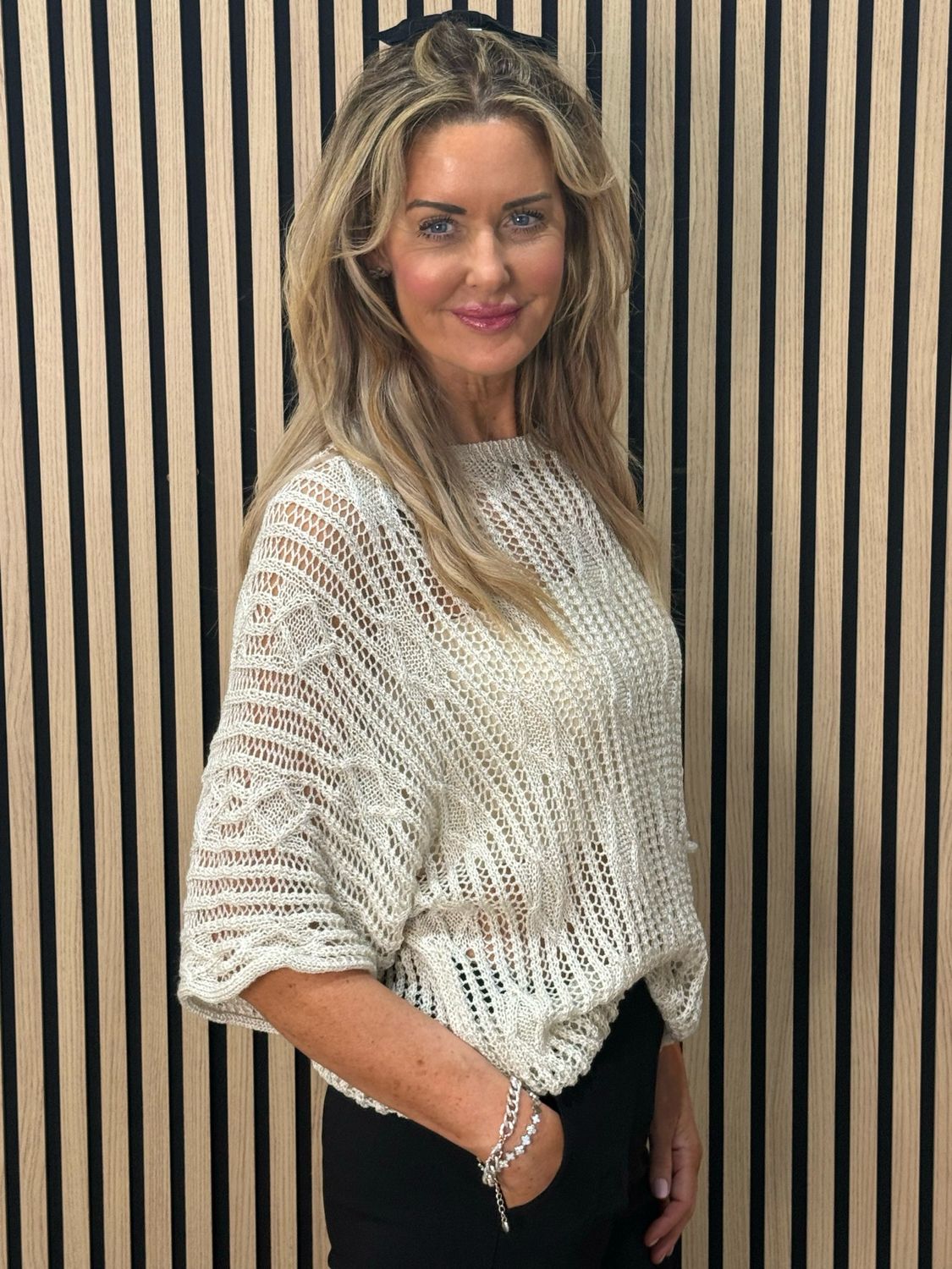 Lightweight Open Knit Jumper - Cream