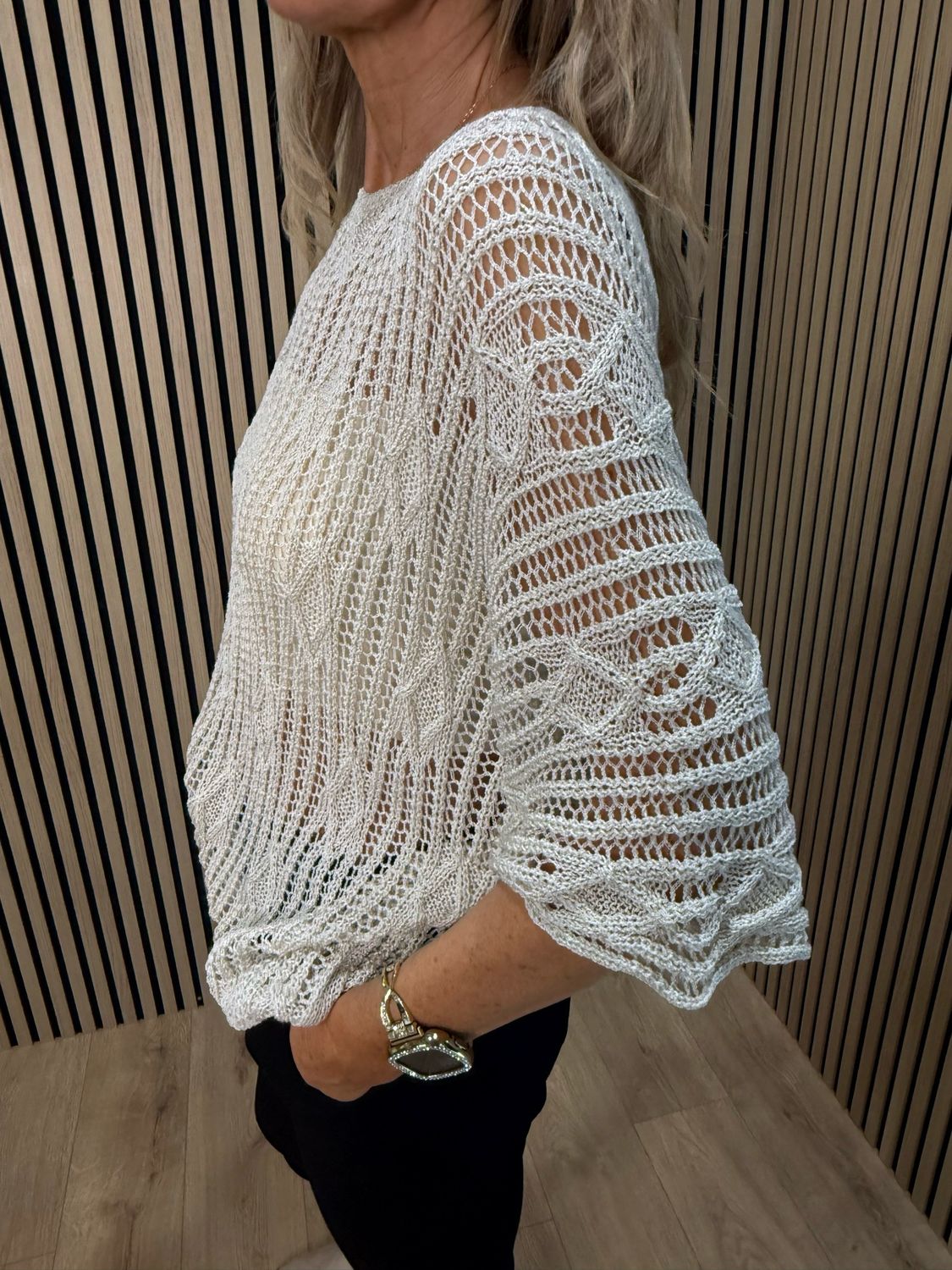 Lightweight Open Knit Jumper - Cream