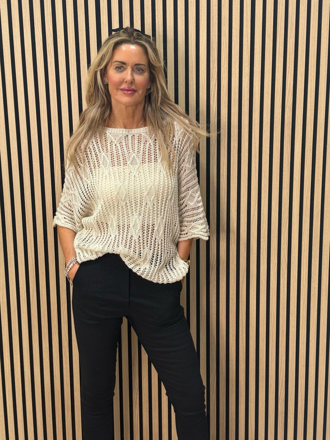 Lightweight Open Knit Jumper - Cream