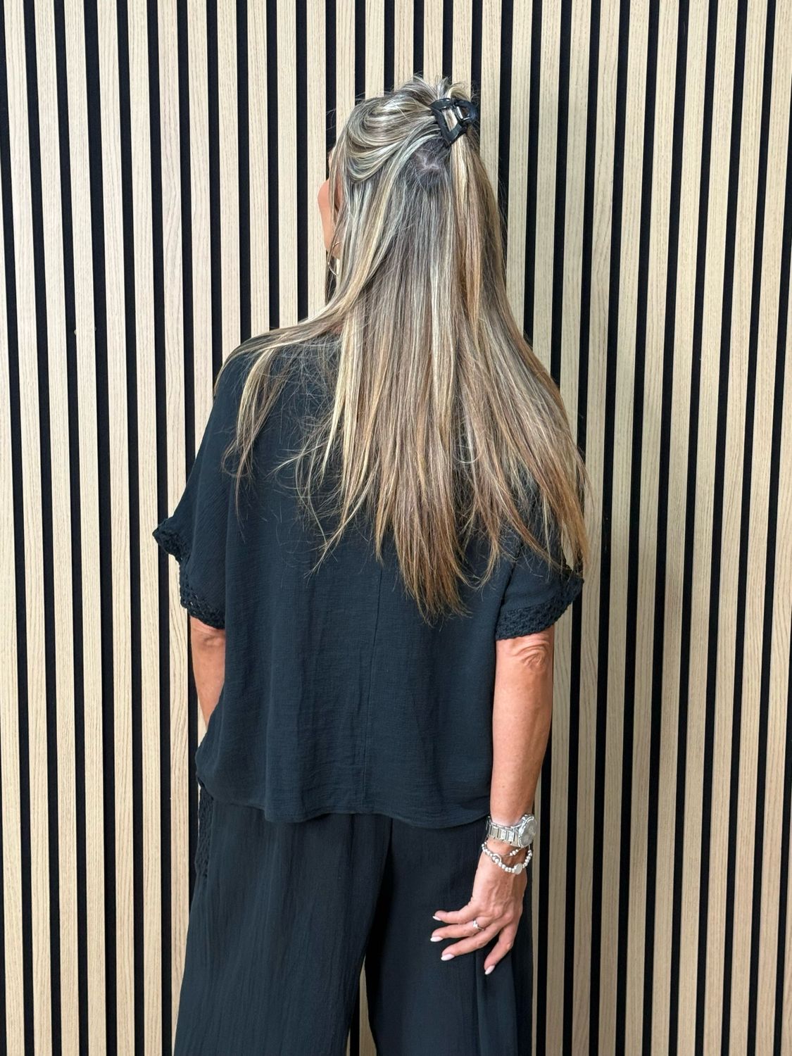 Cotton Trouser Suit - Black