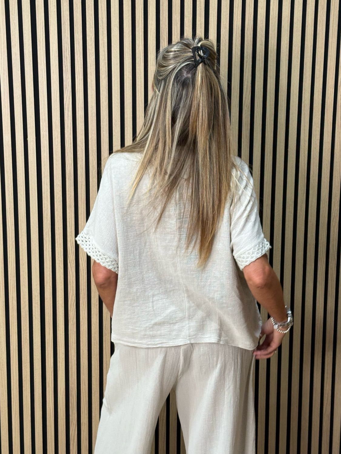 Cotton Trouser Suit - Taupe