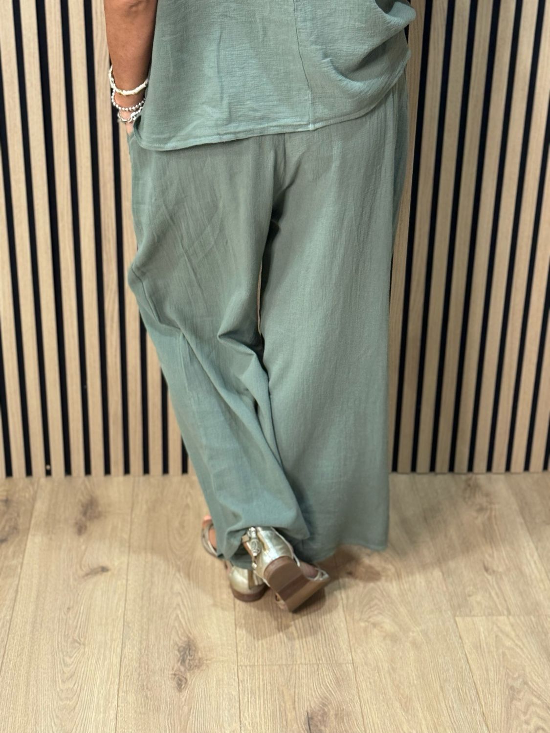 Cotton Trouser Suit - Khaki