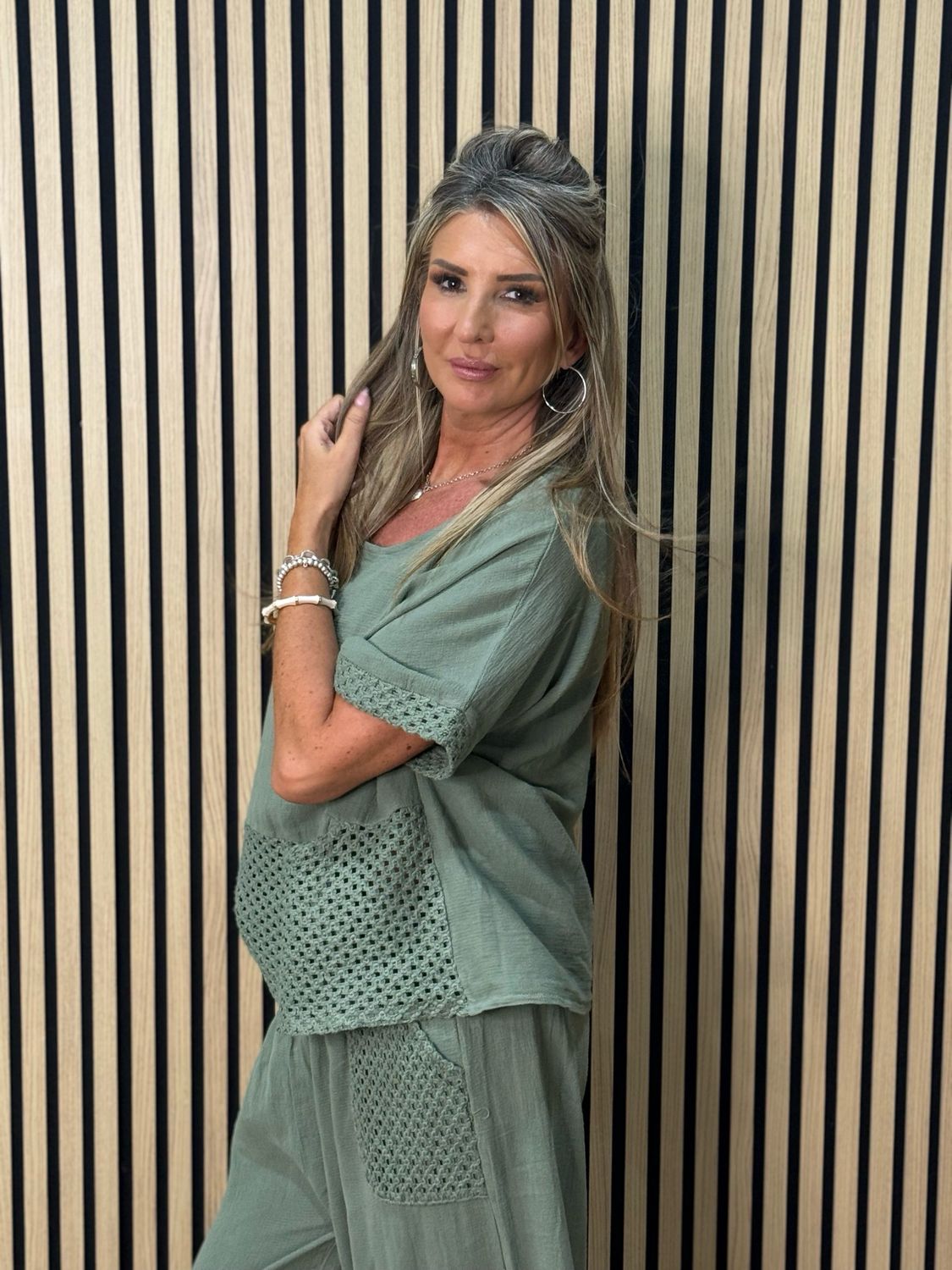 Cotton Trouser Suit - Khaki