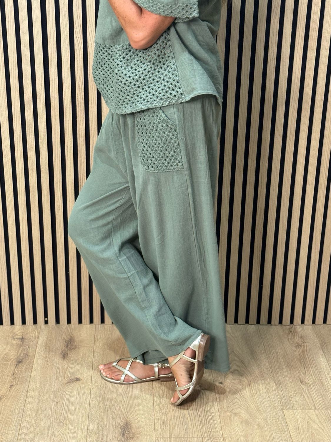 Cotton Trouser Suit - Khaki