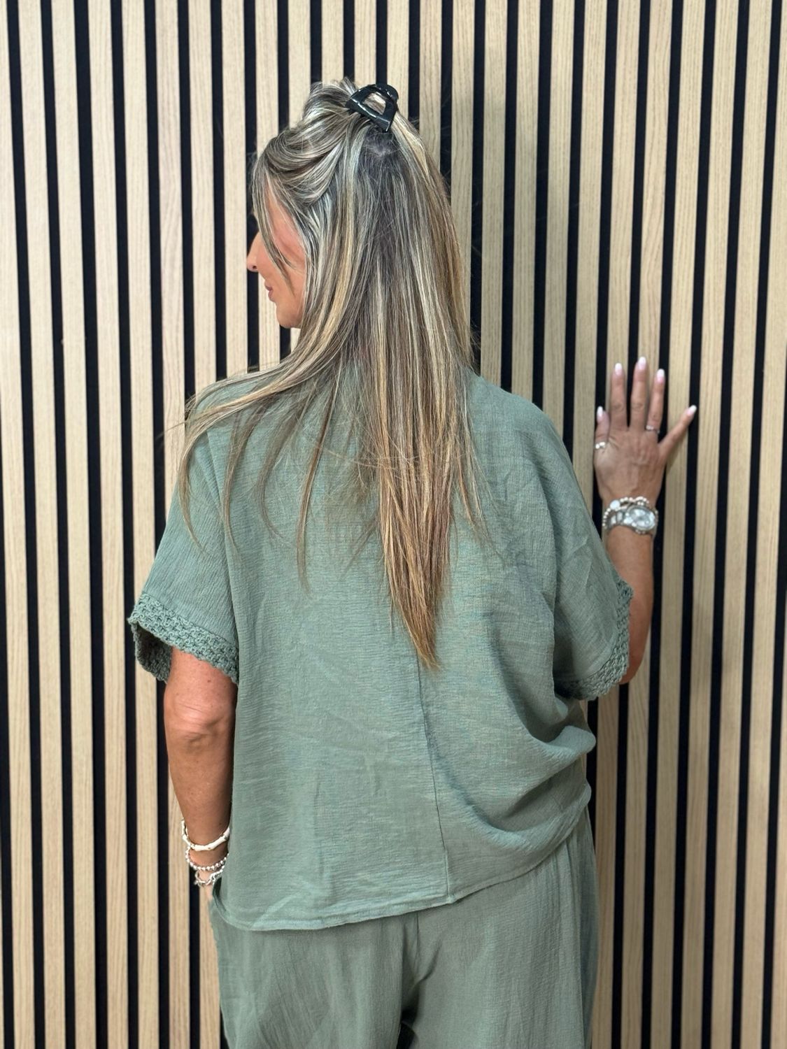 Cotton Trouser Suit - Khaki